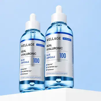 [K-BEAUTY] WELLAGE Real Hyaluronic Blue 100 Ampoule 75ml x 2 Hydrating Serum