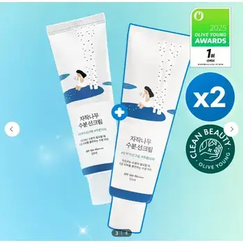 K-Beauty ROUND LAB Birch Juice Moisturizing Sunscreen 50ml 1+1 Set SPF50+ PA++++