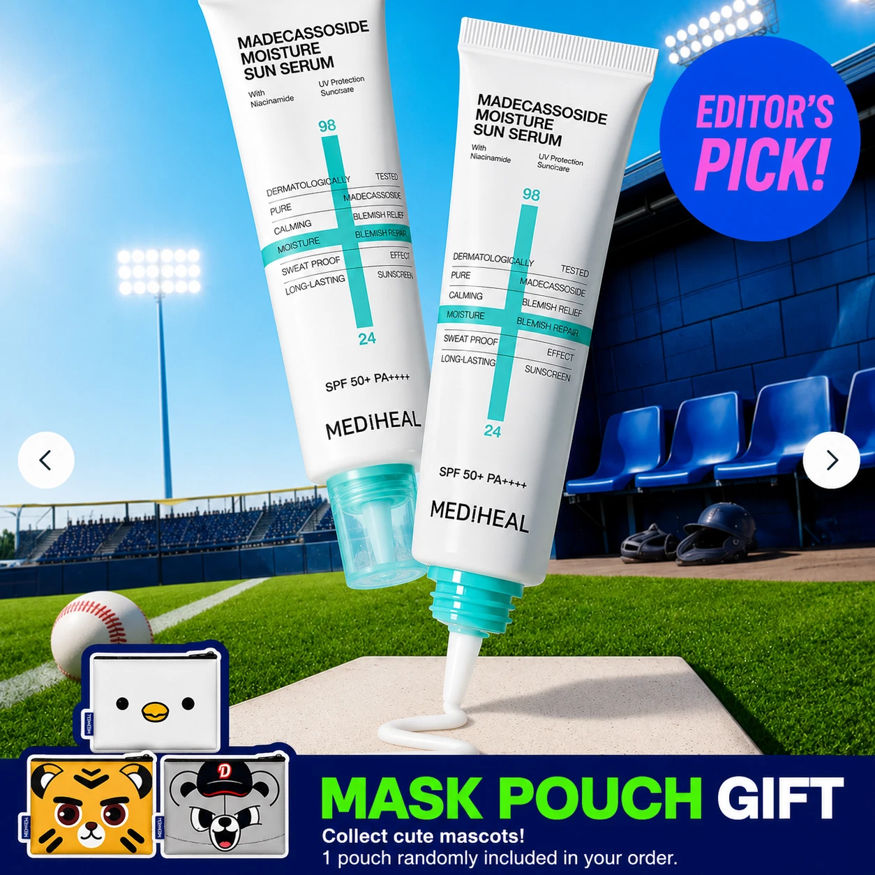 MEDIHEAL Madecassoside Moisture Sun Serum Traces Repair 50gx2